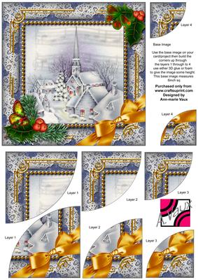 Blue Church Holly 6 Inch Duo Corner Stack Card Front