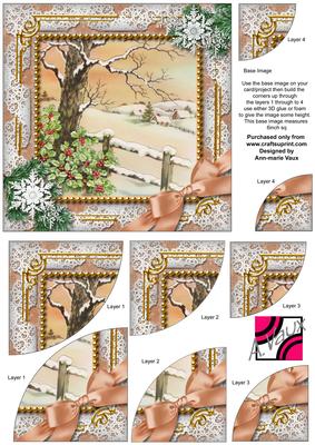 Winter Tale Snow 6 Inch Duo Corner Stack Card Front
