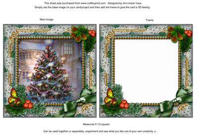 How My Tree Looks Holly Square Card Front and Frame