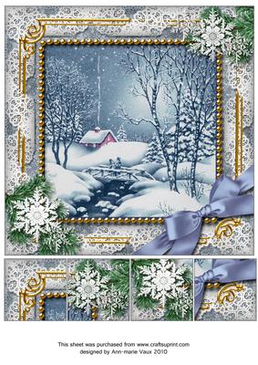 Blue Winter Walk Snow 8inch Picture Sheet