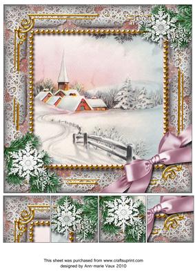 Snow Village Snow 8inch Picture Sheet