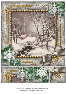 Winter Walk Snow 8inch Picture Sheet