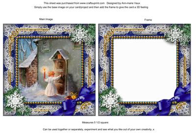 Choirboy Knocking Snow Square Card Front and Frame