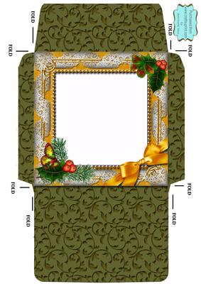 Angel Bell Pulling Holly 5 1/2 Inch Square Matching Envelope