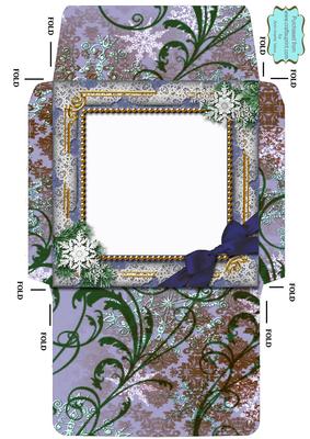 Blue Church Snow 5 1/2 Inch Square Matching Envelope