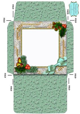 Carol Singers Holly 5 1/2 Inch Square Matching Envelope