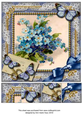 Forget Me Knots Butterfly 8inch Picture Sheet