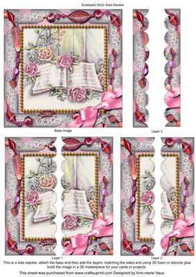 Songbook Beaded 5inch Square Scalloped 2 Side Stacker