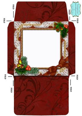 Church Lights on Holly 5 1/2 Inch Square Matching Envelope