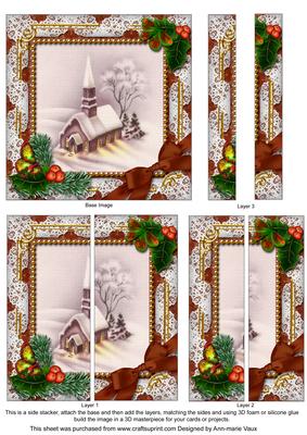 Church Lights on Holly 5inch Square Straight 2 Side Stacker
