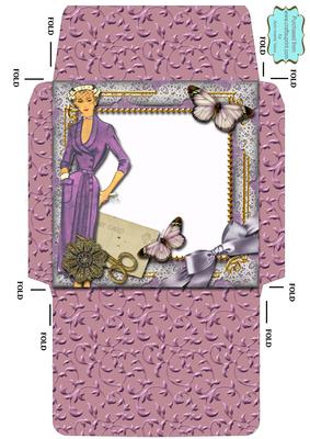 Lavender Lady Butterfly 5 1/2 Inch Square Matching Envelope