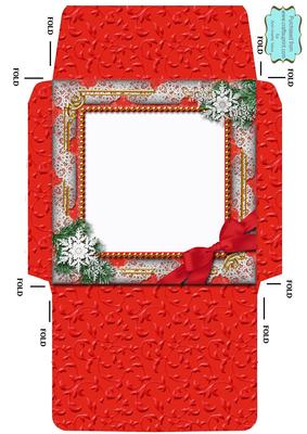 Christmas Welcome Door Snow 5 1/2in Sq Matching Envelope