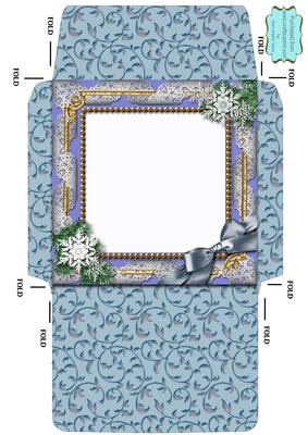 Angel Bell Pulling Snow 5 1/2 Inch Square Matching Envelope
