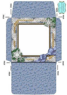 Blue Winter Walk Snow 5 1/2 Inch Square Matching Envelope