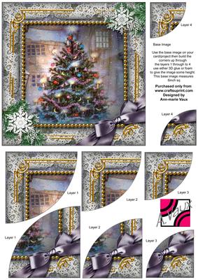 How Tree Looks Snow 6 Inch Duo Corner Stack Card Front