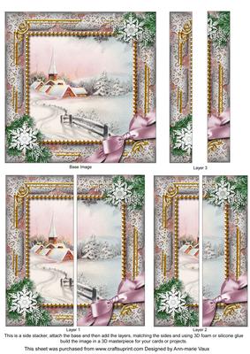 Snow Village Snow 5inch Square Straight 2 Side Stacker