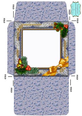 Blue Church Holly 5 1/2 Inch Square Matching Envelope
