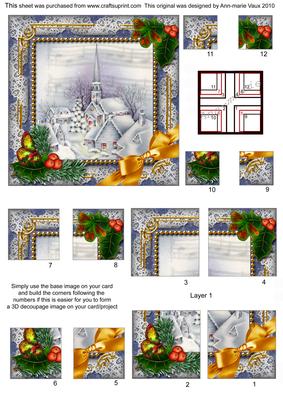 Blue Church Holly All 4 Corner Stacker Card Front