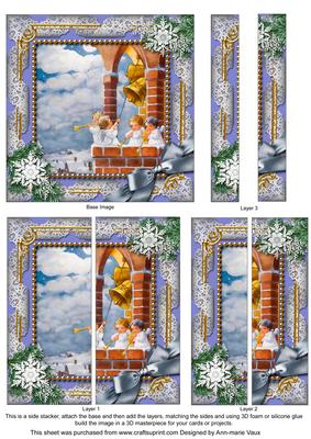 Angel Bell Pulling Snow 5inch Square Straight 2 Side Stacker
