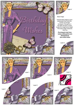 Lavender Lady Butterfly 6 Inch Duo Corner Stack Card Front