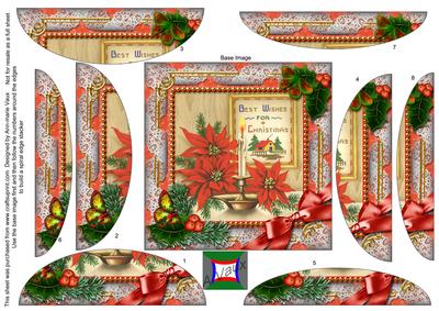 Poinsettia Holly Square Spiral Rounded Edge Stacker