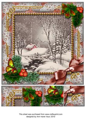Winter Walk Holly 8inch Picture Sheet