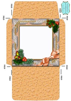 Christmas Welcome Door Holly 5 1/2 Inch Sq Matching Envelope