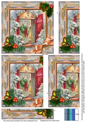 Christmas Welcome Door Holly One Edge Side Stacker