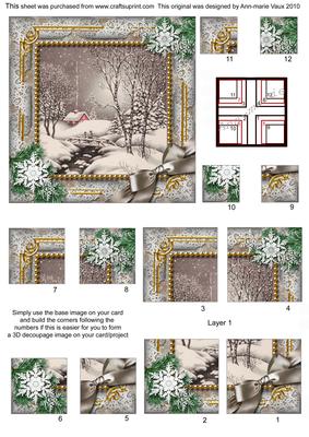 Winter Walk Snow All 4 Corner Stacker Card Front