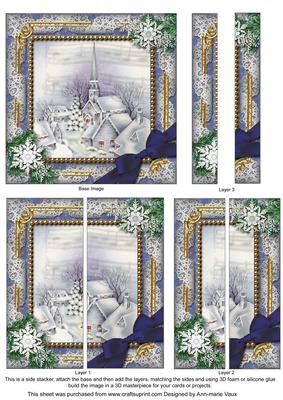 Blue Church Snow 5inch Square Straight 2 Side Stacker