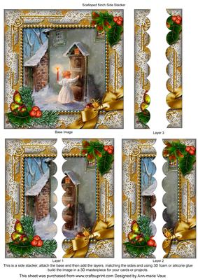Choirboy Knocking Holly 5inch Sq Scalloped 2 Side Stacker