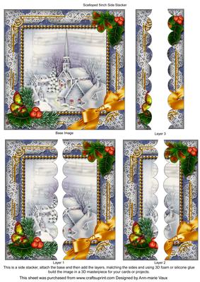 Blue Church Holly 5inch Square Scalloped 2 Side Stacker