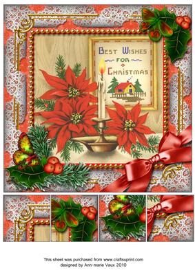 Poinsettia Holly 8inch Picture Sheet