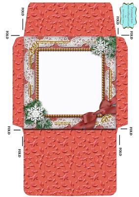 Church Lights on Snow 5 1/2 Inch Square Matching Envelope