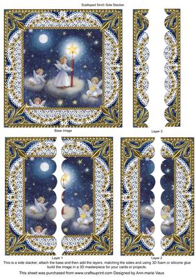 Angels Lite Sky Lace 5inch Square Scalloped 2 Side Stacker