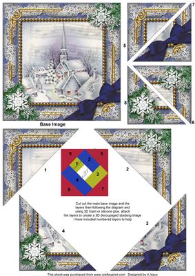 Blue Church Snow 5inch Triangle Edge Spiral Stacker