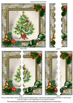The Tree Holly 5inch Square Scalloped 2 Side Stacker