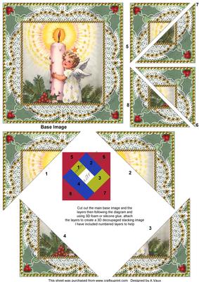 Christmas Candle Angel 5inch Triangle Edge Spiral Stacker