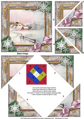 Snow Village Snow 5inch Triangle Edge Spiral Stacker