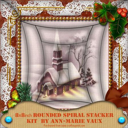 Church Lights on Holly 8inch Rounded Edge Spiral Stacker Kit