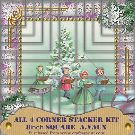 Carol Singers Snow 8inch Square Corner Stacker Kit