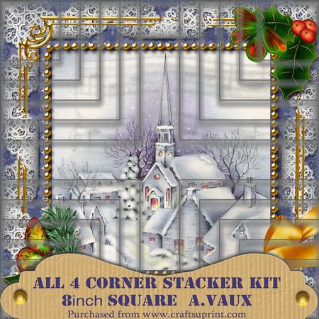 Blue Church Holly 8inch Square Corner Stacker Kit