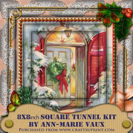 Christmas Welcome Door Holly 8inch Square Tunnel Kit