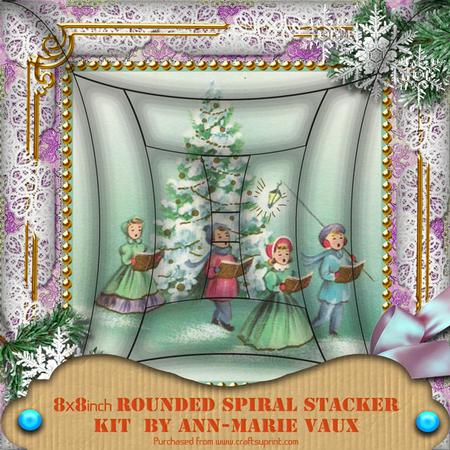 Carol Singers Snow 8inch Rounded Edge Spiral Stacker Kit