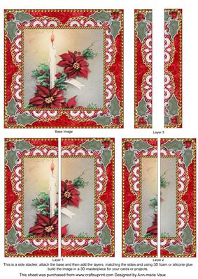 Christmas Candle 5inch Square Straight 2 Side Stacker