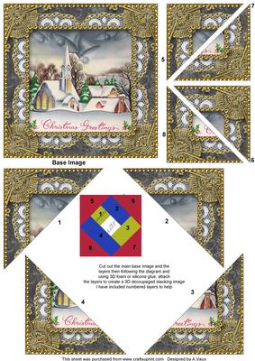 Christmas Church Lace 5inch Triangle Edge Spiral Stacker