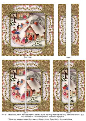 Christmas Party House 5inch Square Straight 2 Side Stacker