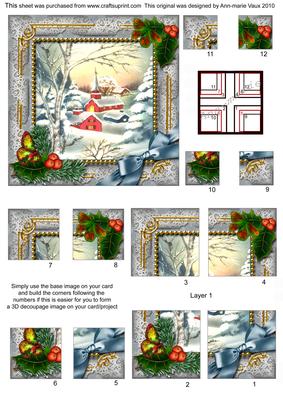Little Village Holly All 4 Corner Stacker Card Front