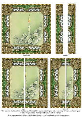 Pastel Poinsettia 5inch Square Straight 2 Side Stacker