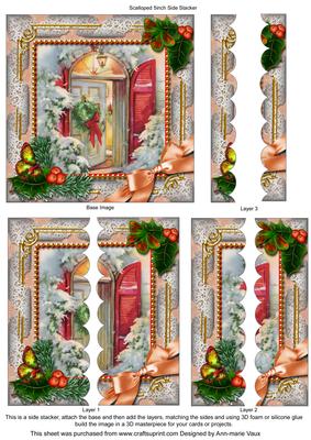 Welcome Door Holly 5inch Square Scalloped 2 Side Stacker